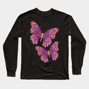 cute butterfly, butterfly clipart, butterfly silhouette Long Sleeve T-Shirt